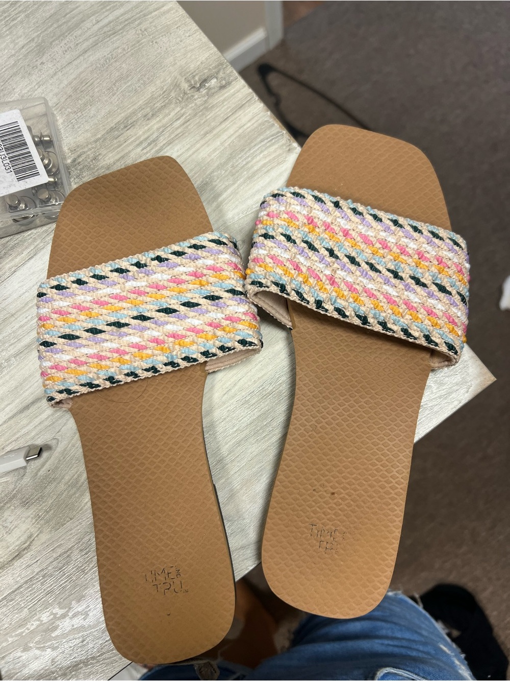 Woven Multicolor Slide Sandals for Women